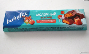 Молочный шоколад BABYFOX с карамельной начин.45г