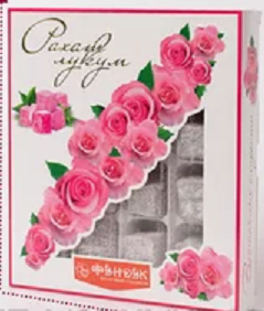Рахат-лукум "Фундук" 300 гр с лепестками розы 1/24