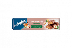 Молочный шоколад BABYFOX с ореховой начинкой 45г