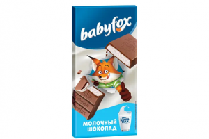 Шоколад babyfox плитка тонкая 90г