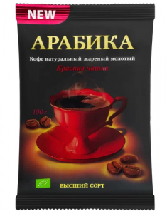 Кофе молотый КРАСНАЯ ЧАШКА Арабика м/у 100г*40шт 