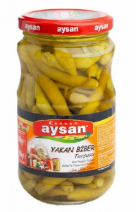 Перец СТРУЧКОВЫЙ острый "Aysan" 340 гр в рассоле (стекло) 1/12