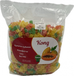 Цукаты кубики цветные "Папая" 1кг*10