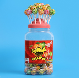 Леденцы карамельные на палочке "Bumba Pops" 14гр*100 (банка) 1/6