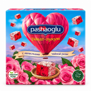 Рахат-Лукум "Pashaoglu" 300 гр лепестки розы упак*20шт