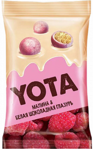 Драже Хрустящий шарик в б.ш.г. с малиной 40г Yota