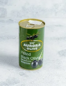 Маслины черные UN AURORA OLIVE без косточки 140 гр ж/б (мокрый вес 370 гр) 1/24