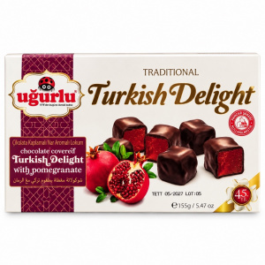 Рахат-лукум Uğurlu с гранатовым вкусом в шоколадной глазури 155г упак*27шт