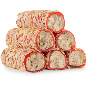 Лукум фунд.кремом с минд. в фунд.крошке (SARMA-FİLE FINDIKLI NARLI FINDIK KREMALI BADEM DOLGULU D472