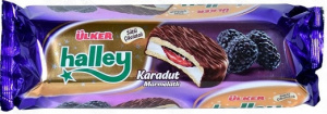 Шоколадное печенье Ulker "Halley" с ежевичным джемом 236 гр